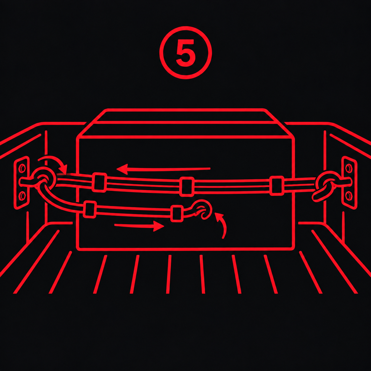 Increase Infinity Strap tension and secure the load